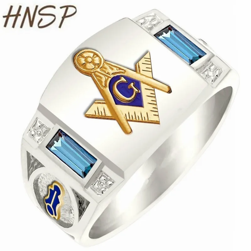 HNSP New Masonic Signet Finger Ring For Men Personality jewelry Male Rings Anel