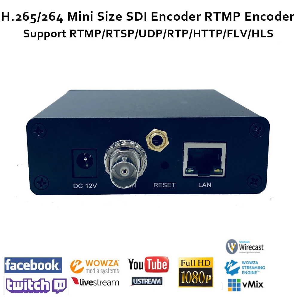 Видеокодировщик esтруда H.265/H.264 SDI с поддержкой HD 3G для прямой трансляции RTMP