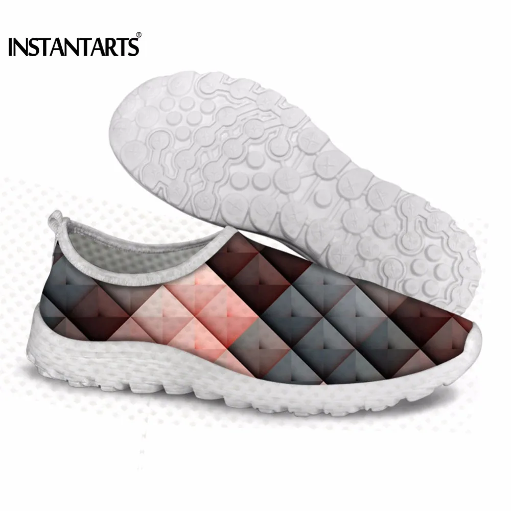 

INSTANTARTS Summer Mesh Sneakers Flat Beach Shoes Slide for Women Breathable Light Comfy Sneakers Girl Tenis Feminino Plus Size