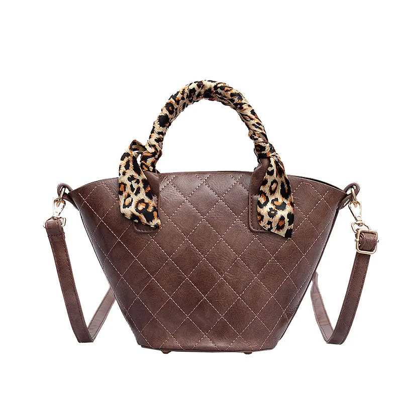 

Large-capacity Fashion Tote Bucket For Women 2019 High Quality Pu Leather Casual Shopping Beach Bag Scarf Handbag