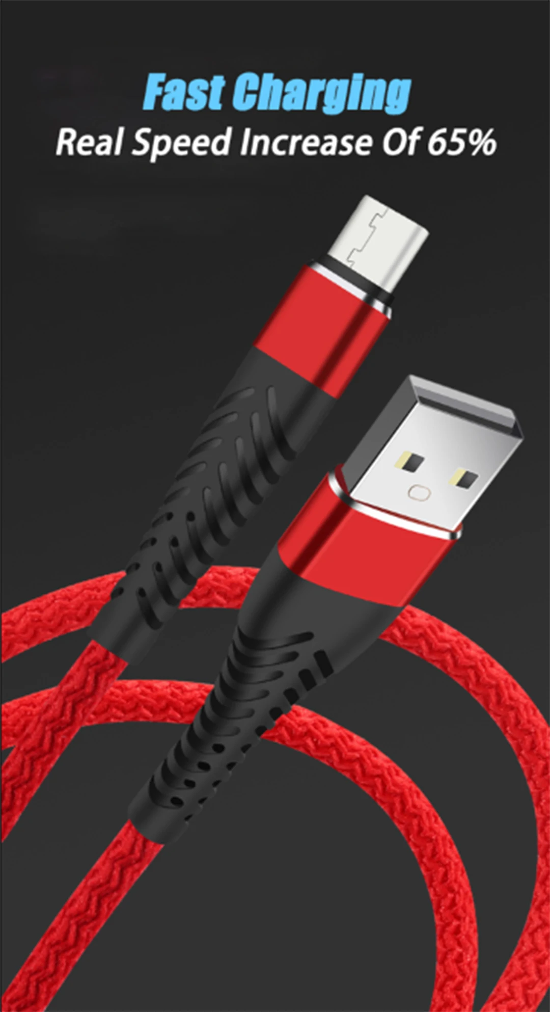 25cm Fast Charging 2.4A Micro USB Cable Chargeur For iPhone Android Type C Charger Cables Data Sync Wire Cord For Samsung Huawei usb c 5v 3a