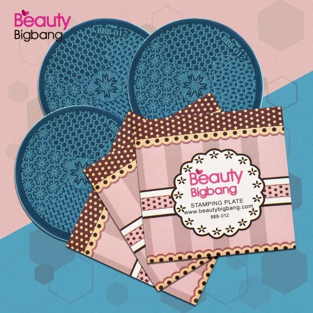 

1 Pc BeautyBigBang Round Nail Stamping Template Plates Flowers Geometric Image Polish Transfer DIY Tools For Nail Art