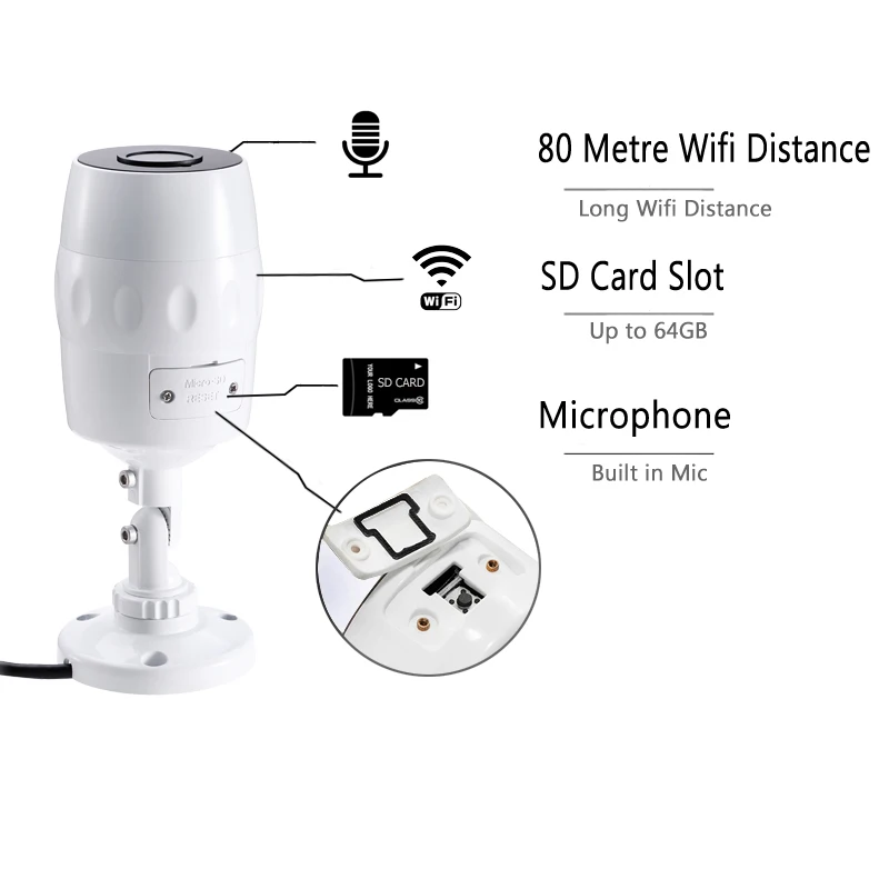Камера видеонаблюдения KingCam с защитой от непогоды Wi Fi IP 1080P беспроводная