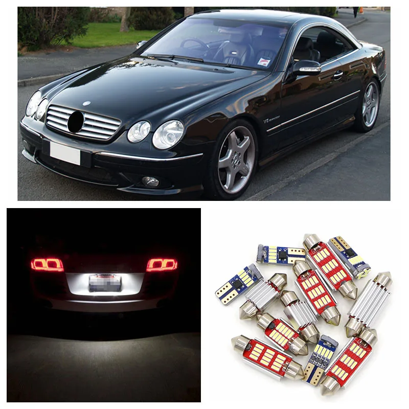 

19pcs Canbus Car Super Bright LED White Light Bulbs Interior Package Kit For 2001-2006 Mercedes Benz CL-Class W215 Map Dome Lamp