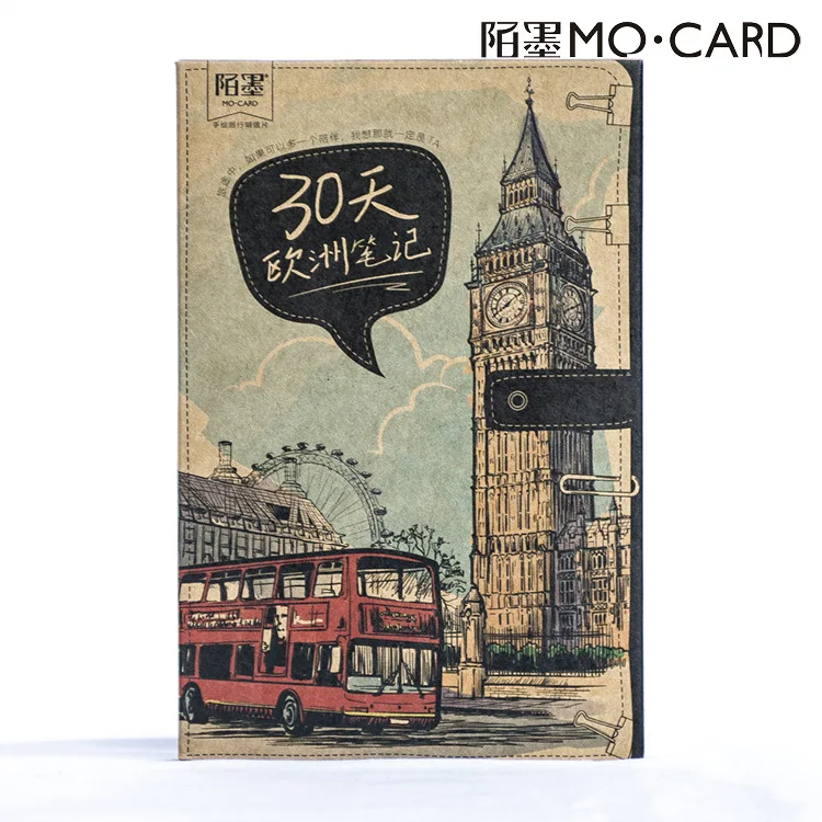 30pcs/lot Vintage Kraft Europe Trip Postcards DIY Greeting Cards Gifts Bookmark Deco Message Card