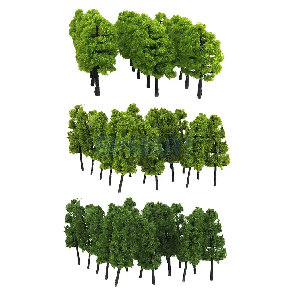 MagiDeal 40Pcs Mini Model Tree HO Z for Street Railway Park Village Model Building Layout Scenery Toys