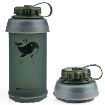 

750ml Collapsible Water Bottle eusable Foldable Folding Lightweight Compact for Camping Backpacking Hiking Climbing