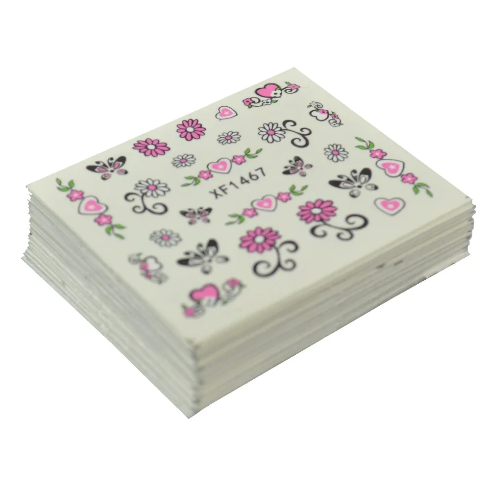 50 листов смешанные стили водяной знак цветок кошка и т. д. наклейки для дизайна ногтей