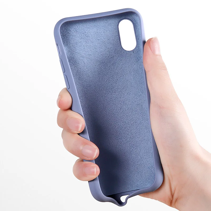 USLION чехлы для телефонов iPhone 7 8 6 6s Plus жидкий силикон мягкий ТПУ чехол X XS XR Xs Max