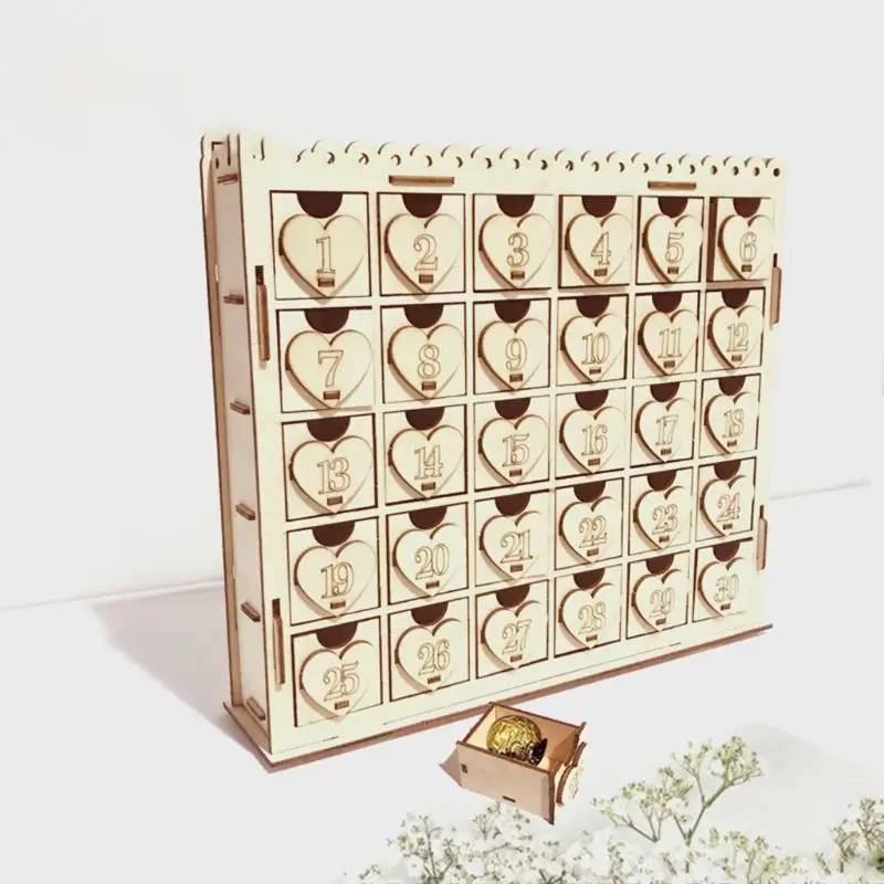 

DIY Wooden Chocolate Cabinet Drawer Countdown Calendar Wedding Decorations Ornament Gift Party Supplies