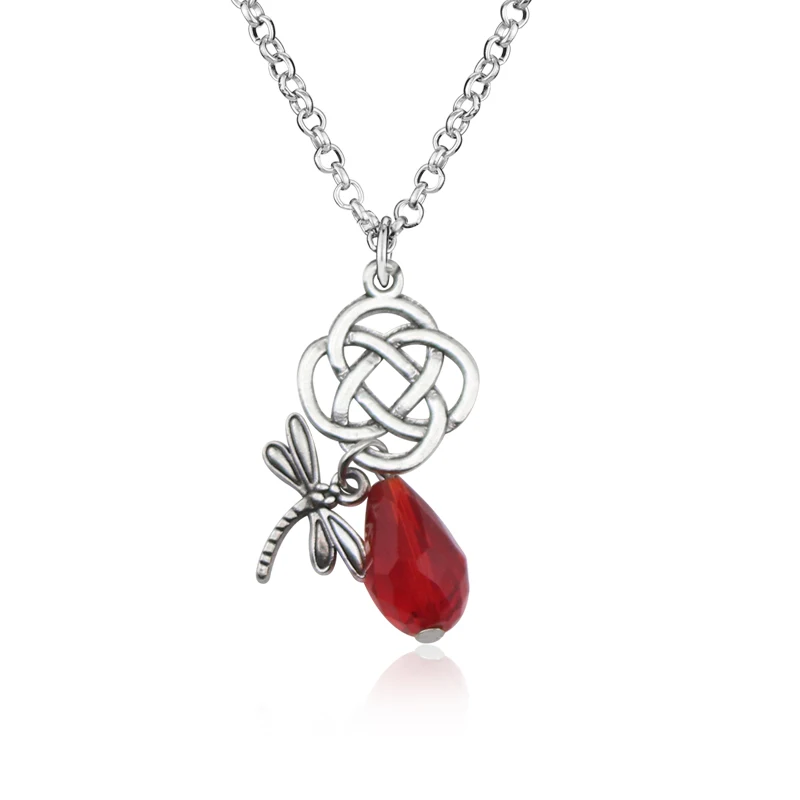 Винтажное ожерелье с подвеской в стиле фильма Outlander узлом и крестом стрекоза
