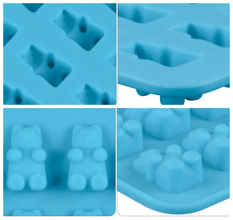 50 отверстий полости клейкие медведи мягкий Шоколад силиконовый лоток с формой для кубиков льда капельницы сладкие конфеты формы