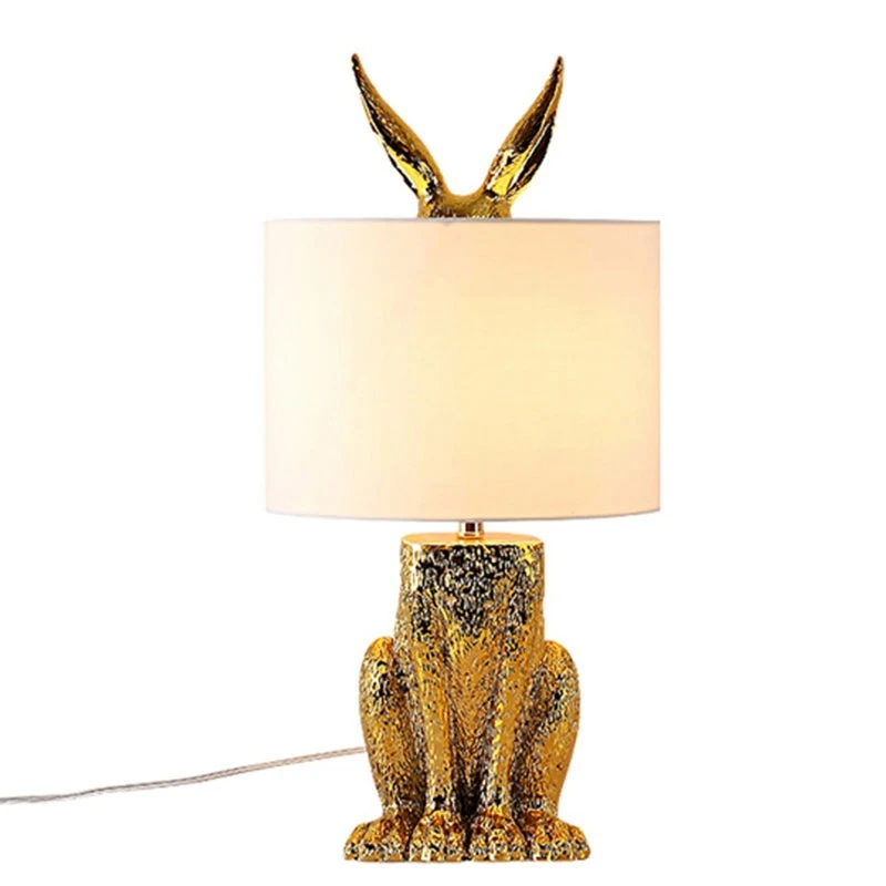 Simple Modern Rabbit Resin Table Lamps Study Bedroom Living Room Creative Light Decorate Home Lighting Birthday Friends Gift (1)