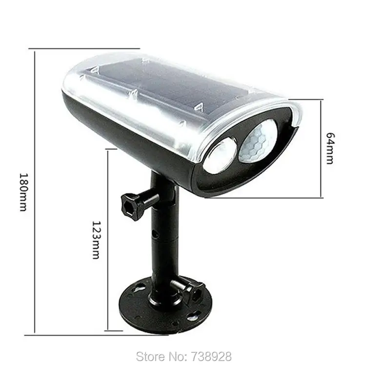 Sensor de Movimento Solares ao ar Livre à Prova Montagem na Parede Luzes da Noite Lâmpadas Solar Pir Luzes Dwaterproof Água Jardim Segurança Emergência Spotlight 3 w Led 6 solar light waterproof