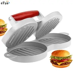 Etya DIY 2 слота Алюминий сплава без рукояти гамбургер Пресс Burger говядины мясной рулет maker Пэтти Mold Принадлежности для шашлыков гриль дома