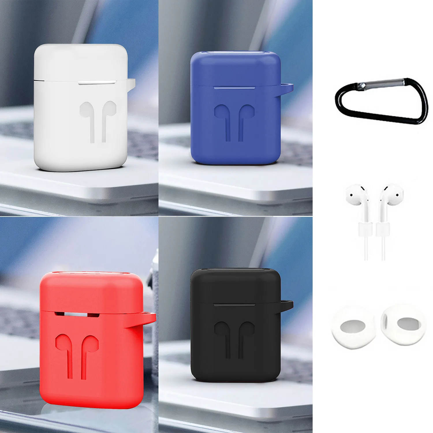 Комплект нескользящих силиконовых защитных чехлов Besegad для Huawei Honor Fly Pods FlyPods Pro