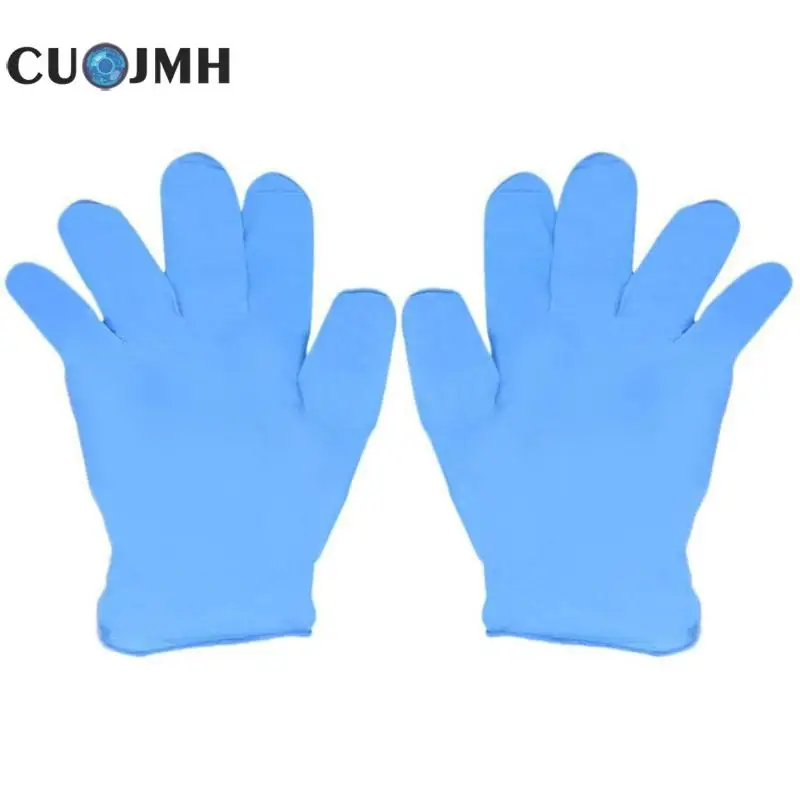 

100 Pcs/box Blue Rubber Disposable Gloves Antiskid Acid And Alkali Resistance Laboratory Latex Gloves Medical Testing Work Glove