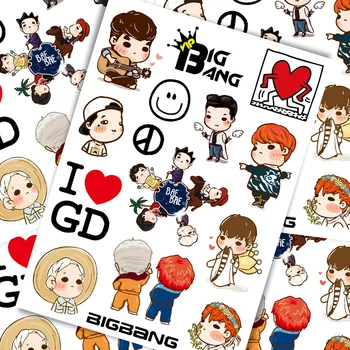 

15 Pcs Bigbang personality cartoon trolley suitcase suitcase stickers notebook guitar stickers