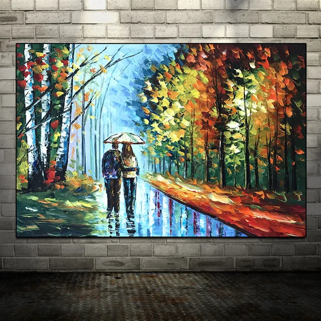 rain lovers Lover Rain Street Tree Lamp Landscape