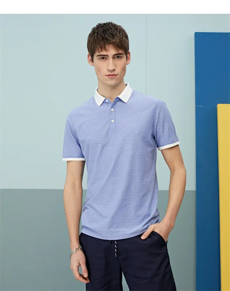 Men Polos Quality Cotton Knit Summer Breathable Short Sleeve Striped Polo Male Sweater Pullover Trun-down Collar MuLS Brand 2019 05