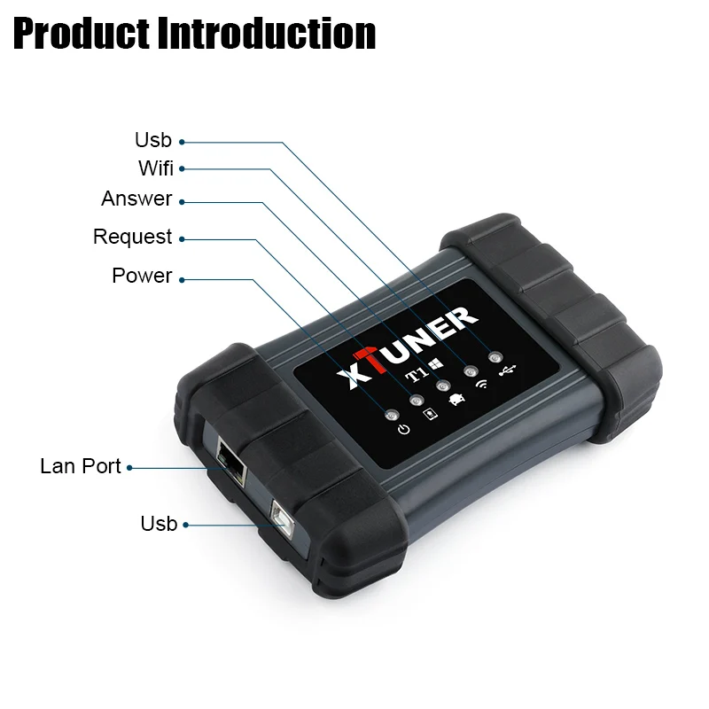 Xtuner T1 OBD2 Авто диагностический сверхпрочный инструмент грузовик OBD2 сканер подушка безопасности; abs DPF регенерация для 24 В грузовика ODB2 АВТОМОБИЛЯ ДИАГНОСТИКИ