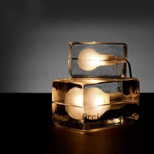 Американская креативная настольная лампа, простая современная прикроватная лампа, спальня, кабинет, бар, стекло, лед, настольная лампа