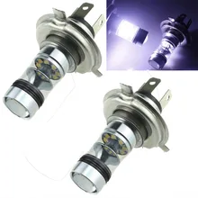 CQD-светильник 2 шт. Автомобильный светодиодный H4 противотуманный светильник s Белый 100 Вт лампы 20 SMD супер сильный источник постоянного тока 12 В 24 В лампа поворотная