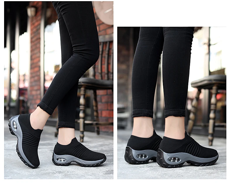 YRRFUOT/Женская прогулочная обувь; коллекция года; женские кроссовки на платформе; спортивная обувь; женские лоферы без шнуровки; обувь на воздушной подошве; кроссовки на танкетке