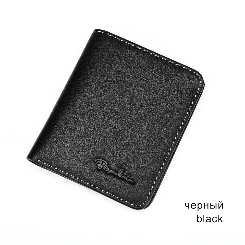 

Black Purse For Men Genuine Leather Men's Wallets Thin Male Wallet Card Holder Cowskin Soft Mini Purses N4429