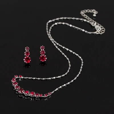 YFJEWE модные австрийские кристаллы серьги ожерелья Свадебные Ювелирные наборы Рождественский подарок платье свадебные аксессуары ювелирные изделия# N190 - Окраска металла: 1