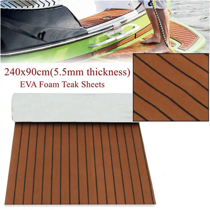 

240x90cm Marine Boat Synthetic Flooring EVA Foam Yacht Teak Decking Sheet Car Carpet Floor Mat