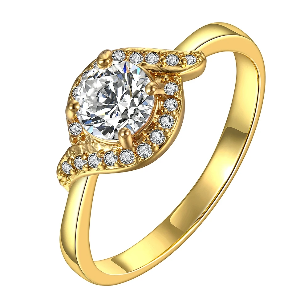 fahsion rose yellow gold rings hot sale 18K gould rings for wedding women-in Rings from Jewelry ...