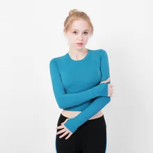 Спортивные футболки для женщин с длинным рукавом с отверстием для большого пальца, рубашки для йоги, супер удобные тренировки, мягкий спортивный бюстгальтер, топ для фитнеса