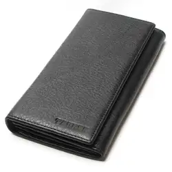 Новый мужской кошелек из воловьей кожи с поперечным сечением, Большой Вместительный кожаный бумажник с несколькими картами