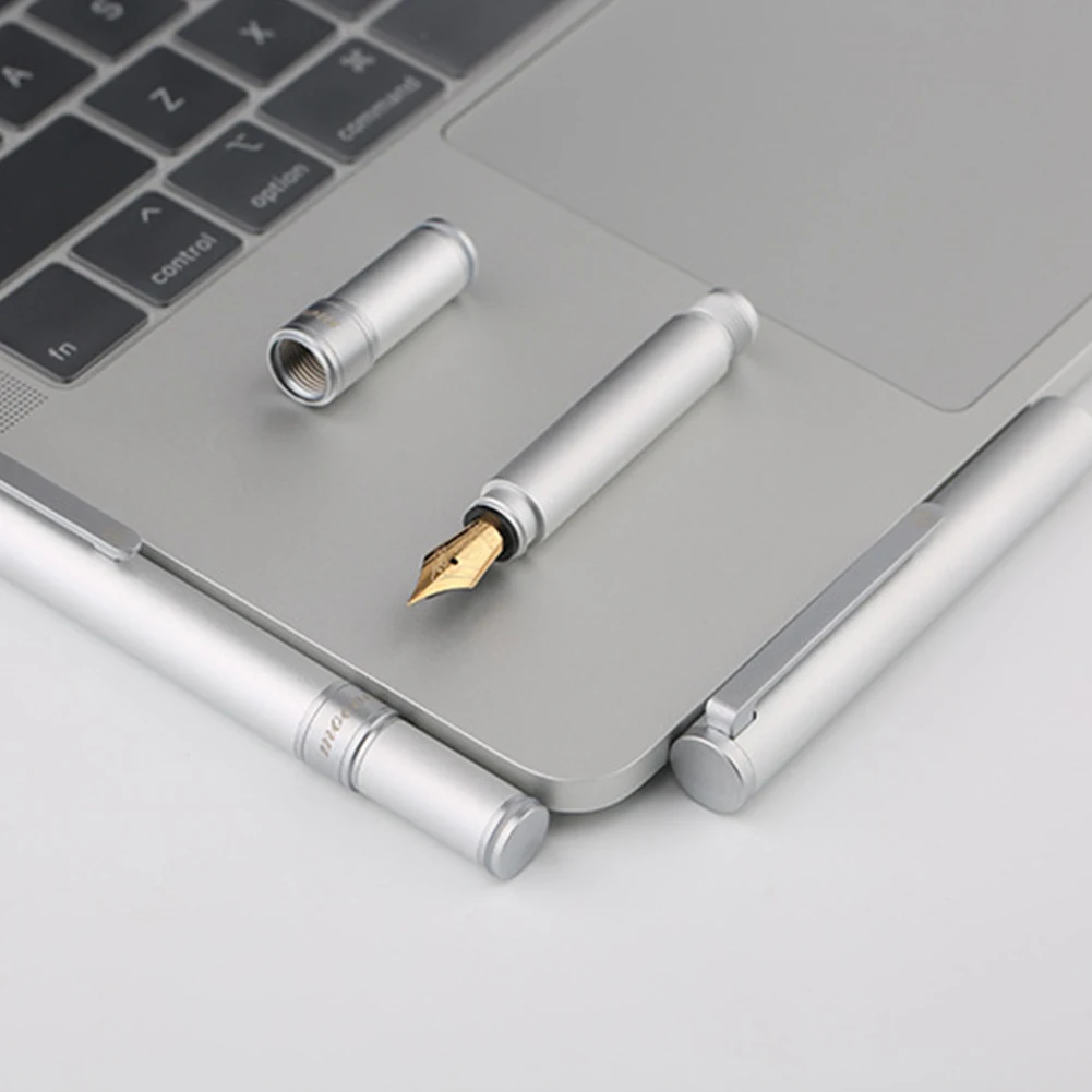 

Moonman N1 Mini Student Silver Business Pocket Fashion Fine Nib Signature Short Aluminum Alloy Fountain Pen Travel Writing Gifts