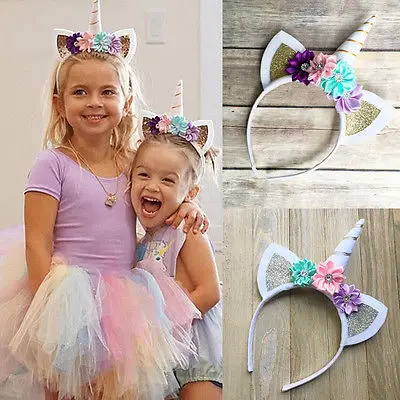 Ободок для волос в вечерние рога единорога с цветком розы|unicorn horn|hair headbandfancy headband |