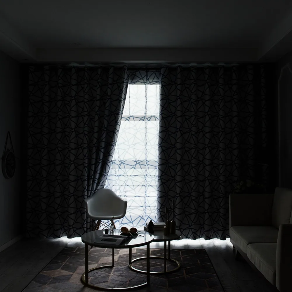 Novedades Topfinel Cortinas gruesas con patrones de grietas de hielo Tratamientos de ventanas con aislamiento térmico Cortinas para el dormitorio de la sala de estar Cortinas para la cocina