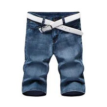 Новые модные мужские короткие джинсы хлопковые летние Стильные шорты тонкие дышащие джинсовые шорты мужские модные эластичные джинсы/размер 28-36