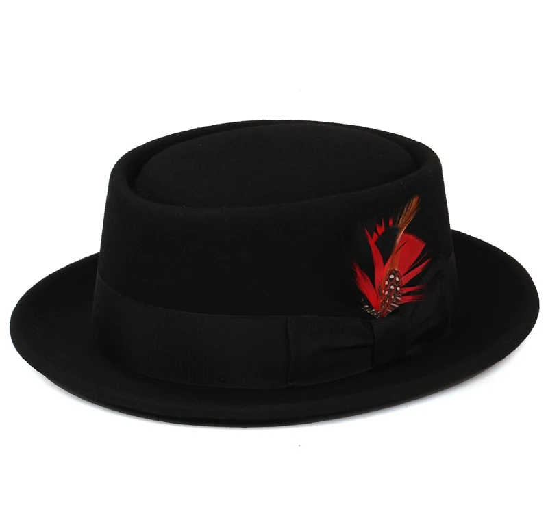 Pork Pie Hat 100 Australian Wool Felt fedora hats for women men flat