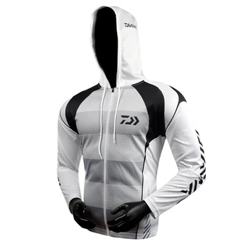 

2019 Men Fishing Clothing Long Sleeve Outdoor Breathable Fishing Shirts Anti UV Hooded Fishing Clothes Cycling Hiking Jackets