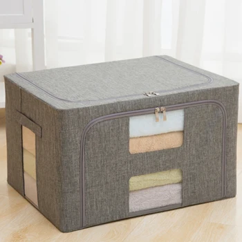 

Foldable Waterproof Oxford Cloth Clothes With Zipper Storage Box Large Capacity Clothing Storage Box Cotton Quilt Multifunctio