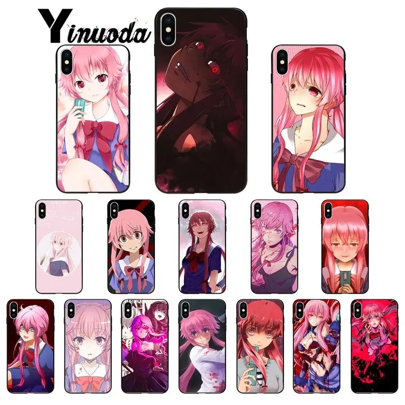 

Yinuoda Anime Mirai Nikki Future Diary Gasai Yuno Painted Phone Case for Apple iPhone 8 7 6 6S Plus X XS MAX 5 5S SE XR Cover