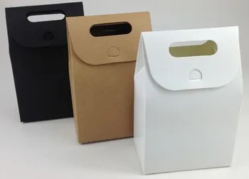

Free shipping . Wholesale white Kraft Paper cracker Box Bag,DIY Candy snack disert cake packaging,200piece\lot