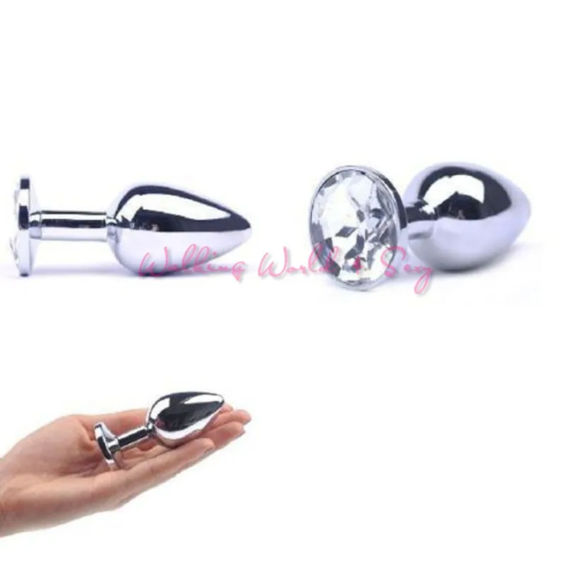 Unisex Stainless Steel Anal Butt Plug Metal Plated Jewelry Sex Stopper Anal Toys G-Spot Anus Insert Adult Anal Sex Toys 7X3CM (2)