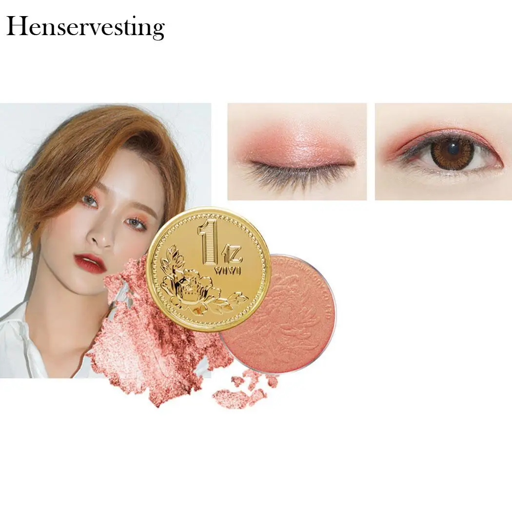 

6 Colors Single Color Eye Shadow Golden Coin Pattern Shape Glitter Shimmer Powder Long Lasting Eye Makeup Beauty Cosmetics