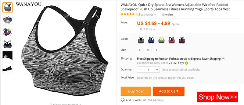 WANAYOU Plus Size XL Front Zipper Yoga Shirt,7Colors Wirefree Padded Push Up Sports Bra,Breathable Fitness Running Top for Women