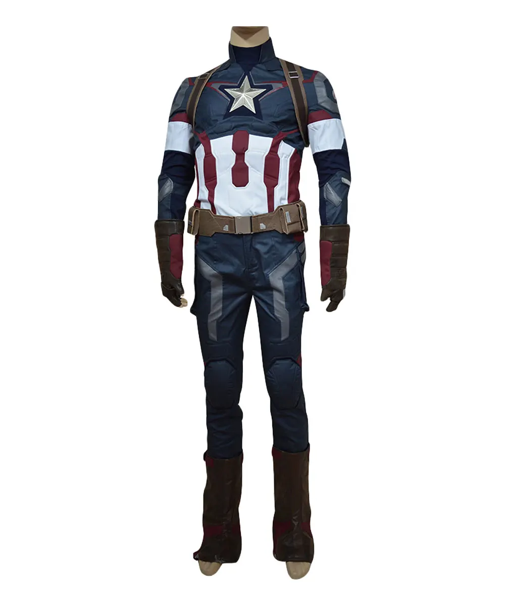 

Captain America Costume Avengers Age of Ultron Captain America Steve Rogers Cosplay Men Uniform Outfit Halloween Carnival