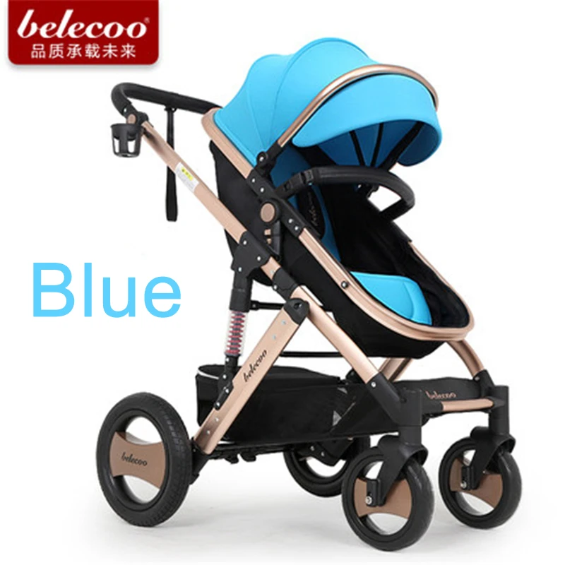 

BELECOO Baby Strollers High-profile strollers can sit two-way carts