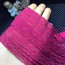 Свободные бусины красная шпинель Круглые граненые 2/3 мм 1" для бижутерии, материал для рукоделия FPPJ бусы природа драгоценного камня