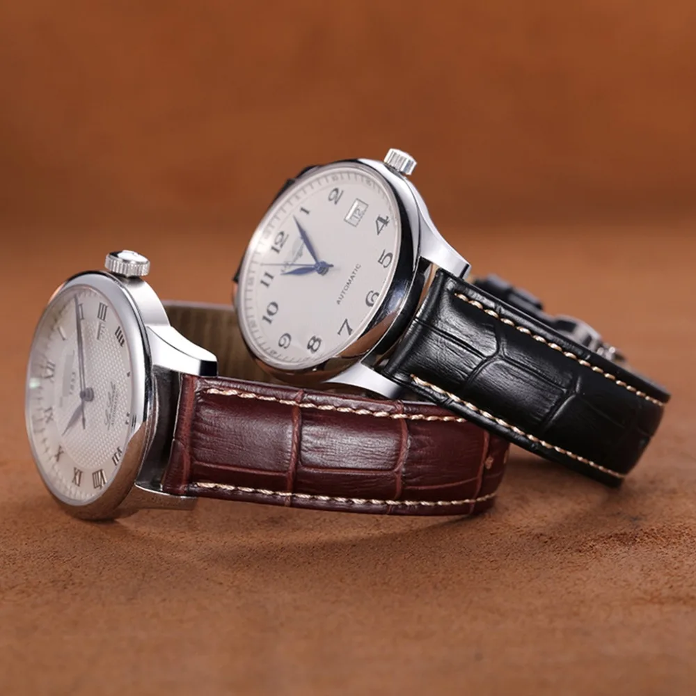 iStrap Genuine Leather Watchband Butterfly Buckle Bands Croco Grain Bracelet Watch sized in 12 13 14 16 17 18 19 20 21 22 24 mm